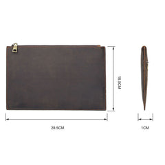 Vintage Coffee Leather Mens Wristlet Wallet Purse Zipper Clutch Wallet For Men - iwalletsmen