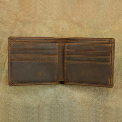 Bifold Leather Mens Slim Wallet Small Wallet billfold Wallet Front Pocket Wallet for Men - iwalletsmen