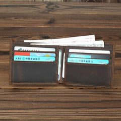 Bifold Leather Mens Slim Wallet Small Wallet billfold Wallet Front Pocket Wallet for Men - iwalletsmen