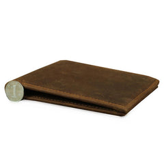 Bifold Leather Mens Slim Wallet Small Wallet billfold Wallet Front Pocket Wallet for Men - iwalletsmen