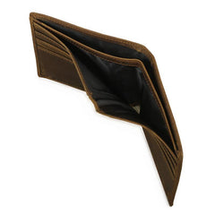 Bifold Leather Mens Slim Wallet Small Wallet billfold Wallet Front Pocket Wallet for Men - iwalletsmen