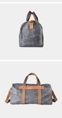 Gray Canvas Mens Travel Bag Weekender Bag Duffle Bag Large Canvas Weekender Bag for Men - iwalletsmen
