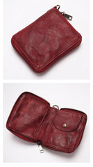 men's wallets with chains Red Leather Chain Wallet Zip Wallet On A Chain Biker Chain Wallet Biker Wallet With Chain