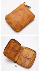 mens biker wallet Coffee Leather Chain Wallet Zip Wallet On A Chain Biker Chain Wallet Biker Wallet With Chain