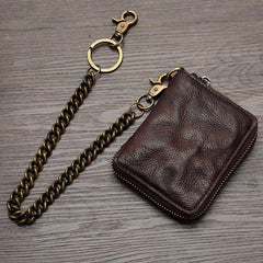 Biker Chain Wallet Biker Wallet With Chain Coffee Leather Chain Wallet Zip Wallet On A Chain 