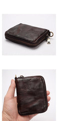 biker wallets with chains Coffee Leather Chain Wallet Zip Wallet On A Chain Biker Chain Wallet Biker Wallet With Chain