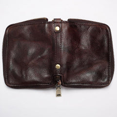 Biker Wallet With Chain Coffee Leather Chain Wallet Zip Wallet On A Chain Biker Chain Wallet 