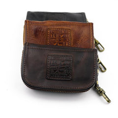 Black Leather Men's Key Holders Wallet Car Keys Wallet Brown Zipper Key Wallets For Men - iwalletsmen