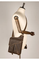 Cool Brown Mens Leather Small Side Bag Vintage Messenger Bags Courier Bag for Men - iwalletsmen