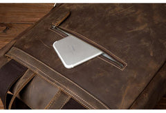 Casual Brown Mens Leather 15-inch Computer Backpacks Brown Travel Backpack School Backpacks for men - iwalletsmen