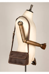 Cool Dark Brown Mens Leather 8inches Small Courier Bag Side Bags Messenger Bags for Men - iwalletsmen