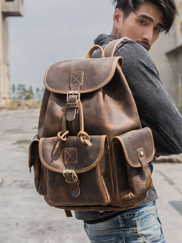 Cool leather hotsell backpacks