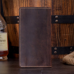 Dark Brown Cool Mens long Wallet Bifold Long Wallet Phone Wallet for Men - iwalletsmen