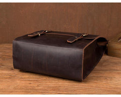 Cool Coffee Mens Leather 13inch Computer Backpack Fashion School Backpacks Satchel Backpack for men - iwalletsmen