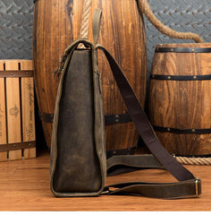 Fashion Brown Mens Leather 15-inch Black Computer Backpack Brown Travel Backpacks School Satchel Backpacks for men - iwalletsmen