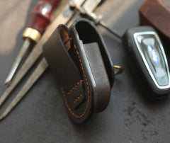 Dark Brown Handmade Genuine Leather Mens Car Key Case Car Key Holder For Men - iwalletsmen