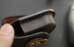 Dark Brown Handmade Genuine Leather Mens Car Key Case Car Key Holder For Men - iwalletsmen