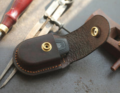 Dark Brown Handmade Genuine Leather Mens Car Key Case Car Key Holder For Men - iwalletsmen