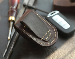 Dark Brown Handmade Genuine Leather Mens Car Key Case Car Key Holder For Men - iwalletsmen