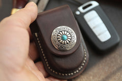 Dark Brown Handmade Genuine Leather Mens Car Key Case Car Key Holder For Men - iwalletsmen