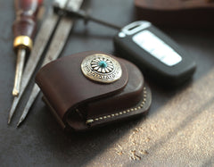 Dark Brown Handmade Genuine Leather Mens Car Key Case Car Key Holder For Men - iwalletsmen
