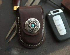Dark Brown Handmade Genuine Leather Mens Car Key Case Car Key Holder For Men - iwalletsmen