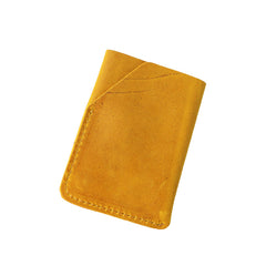 Handmade Dark Brown Leather Mens Card Holder Tan Card Holder Small Card Case For Men - iwalletsmen