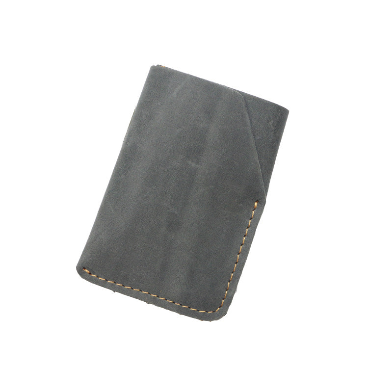 Handmade Dark Brown Leather Mens Card Holder Tan Card Holder Small Card Case For Men - iwalletsmen