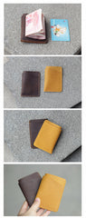 Handmade Dark Brown Leather Mens Card Holder Tan Card Holder Small Card Case For Men - iwalletsmen