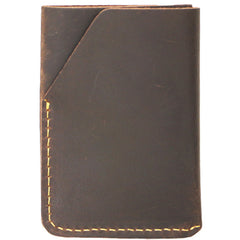Handmade Dark Brown Leather Mens Card Holder Tan Card Holder Small Card Case For Men - iwalletsmen