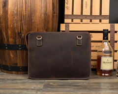 Cool Dark Brown Leather 11 inches Mens Courier Bag Casual Messenger Bags Clutch Postman Bags for Men - iwalletsmen