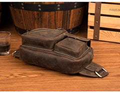 Cool Brown Leather Fanny Pack Mens Waist Bags Hip Pack Belt Bags Bumbags for Men - iwalletsmen