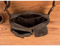 Cool Brown Leather Fanny Pack Mens Waist Bags Hip Pack Belt Bags Bumbags for Men - iwalletsmen