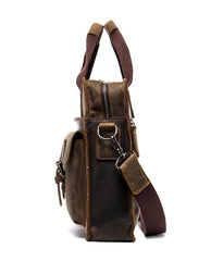 Leather Mens 13 inches Briefcase Dark Brown Laptop Bags Business Bags Work Bags for Men - iwalletsmen