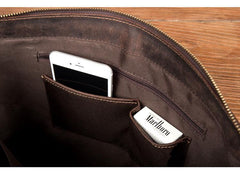 Vintage Brown Leather Mens 15 inches Briefcase Laptop Side Bag Business Bag Brown Work Bags for Men - iwalletsmen