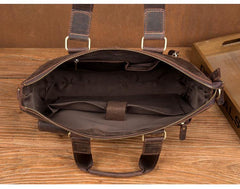 Vintage Brown Leather Mens 15 inches Briefcase Laptop Side Bag Business Bag Brown Work Bags for Men - iwalletsmen