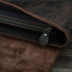 Vintage Brown Leather Mens 15 inches Laptop Work Bag Handbag Briefcase Shoulder Bags Business Bags For Men - iwalletsmen