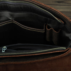 Vintage Brown Leather Mens 15 inches Laptop Work Bag Handbag Briefcase Shoulder Bags Business Bags For Men - iwalletsmen