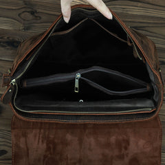 Vintage Brown Leather Mens 15 inches Laptop Work Bag Handbag Briefcase Shoulder Bags Business Bags For Men - iwalletsmen