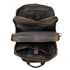Brown Leather Mens 16 inches Laptop Work Bag Handbag Briefcase Shoulder Bags Business Bags For Men - iwalletsmen
