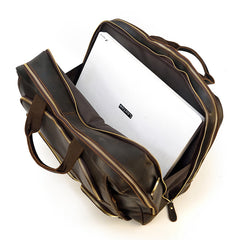 Brown Leather Mens 16 inches Laptop Work Bag Handbag Briefcase Shoulder Bags Business Bags For Men - iwalletsmen
