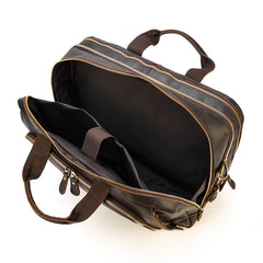 Brown Leather Mens 16 inches Laptop Work Bag Handbag Briefcase Shoulder Bags Business Bags For Men - iwalletsmen