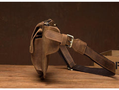 Brown Leather Mens Fanny Pack Waist Bag Hip Pack Belt Bags Bumbag for Men - iwalletsmen