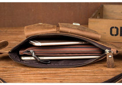 Brown Leather Mens Fanny Pack Waist Bag Hip Pack Belt Bags Bumbag for Men - iwalletsmen