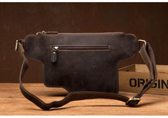 Brown Leather Mens Fanny Pack Waist Bag Hip Pack Belt Bags Bumbag for Men - iwalletsmen