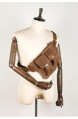 Brown Leather Mens Fanny Pack Waist Bag Hip Pack Belt Bags Bumbag for Men - iwalletsmen