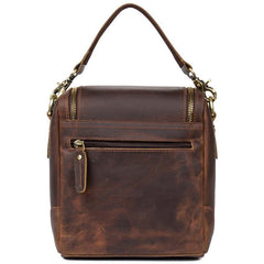 Dark Brown Leather Mens Small SLR Camera Bag Shoulder Bag Messenger Bag For Men - iwalletsmen