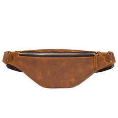 Vintage Brown Mens Leather Mens Fanny Pack Brown Waist Bag Hip Pack Belt Bag Bum bag for Men - iwalletsmen