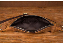 Vintage Brown Mens Leather Mens Fanny Pack Brown Waist Bag Hip Pack Belt Bag Bum bag for Men - iwalletsmen