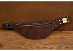 Vintage Brown Mens Leather Mens Fanny Pack Brown Waist Bag Hip Pack Belt Bag Bum bag for Men - iwalletsmen